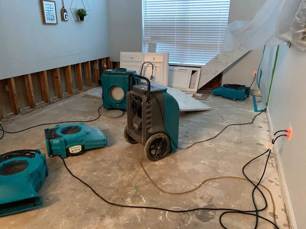 Dehumidifier in flood-cut room for Water Extraction & Removal in Carol Stream